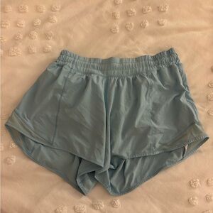 BABY BLUE LULULEMON HOTTY HOT SHORTS